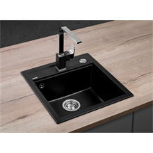 DG00C50bc Granite sink without draining board Cubis BLACK