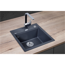 DG00C50dg Granite sink without draining board Cubis DARK GREY