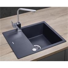 DG05C45dg Granite sink with draining board Cubis DARK GREY