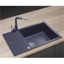 DG05L60dg Granite sink with draining board Linea DARK GREY