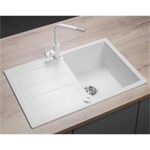 DG10C45wh Granite sink with draining board Cubis WHITE