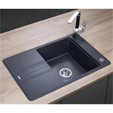 DG10N50dg Granite sink with draining board Nobles DARK GREY