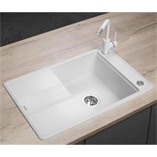 DG10N50wh Granite sink with draining board Nobles WHITE