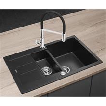 DG205C60bc Granite sink with bowl and draining board Cubis BLACK
