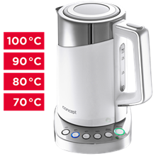 RK3170 brushed stainless steel and plastic water kettle with thermoregulation Cool Touch 1,7 l white