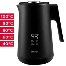 RK3340 Digital stainless steel kettle double wall 1,7 l INTUITIVE, black