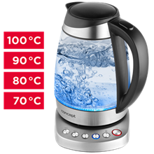 RK4130 Glass water kettle with temperature setting 1,7 l