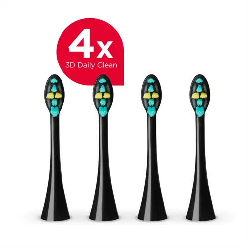 ZK0071 Toothbrush head PERFECT SMILE ZK701x, 3D Daily Clean, 4 pcs, black
